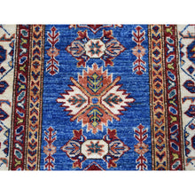 Load image into Gallery viewer, 2&#39;9&quot;x4&#39;2&quot; Blue Super Kazak Pure Wool Geometric Design Hand-Knotted Oriental Rug FWR305346