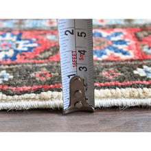 Load image into Gallery viewer, 1&#39;10&quot;x6&#39; Pearl White, Kazak With Tribal Medallions Design, Hand Knotted, Soft And Velvety Wool, Denser Weave, Vegetable Dyes, Narrow Runner, Oriental Rug FWR3048