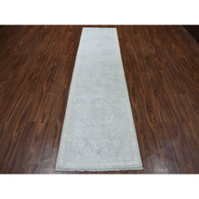 Load image into Gallery viewer, 2&#39;7&quot;x9&#39;9&quot; White Wash Peshawar Pure Wool Hand-knotted Oriental Runner Rug FWR306018