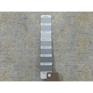 2'7"x9'9" White Wash Peshawar Pure Wool Hand-knotted Oriental Runner Rug FWR306018