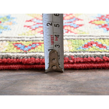 Load image into Gallery viewer, 2&#39;x5&#39;10&quot; Crimson Red, Kazak With Tribal Medallions Design, Soft And Shiny Wool, Hand Knotted, Denser Weave, Vegetable Dyes, Narrow Runner, Oriental Rug FWR3066