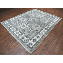 Load image into Gallery viewer, 8&#39;x10&#39; Gray Pure Wool Hand-knotted Peshawar With Karajeh Design Oriental Rug FWR307320