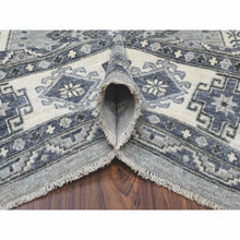 Load image into Gallery viewer, 8&#39;x10&#39; Gray Pure Wool Hand-knotted Peshawar With Karajeh Design Oriental Rug FWR307320