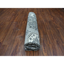 Load image into Gallery viewer, 8&#39;x10&#39; Gray Pure Wool Hand-knotted Peshawar With Karajeh Design Oriental Rug FWR307320