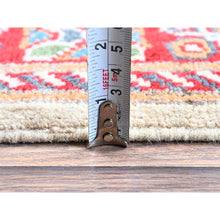 Load image into Gallery viewer, 2&#39;x5&#39;10&quot; Chiffon White, Kazak With Tribal Medallions Design, Hand Knotted, Soft And Velvety Wool, Denser Weave, Vegetable Dyes, Narrow Runner, Oriental Rug FWR3072