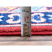 Load image into Gallery viewer, 9&#39;x12&#39; Scarlet Red, Kazak with Geometric Medallions Design, Hand Knotted, Soft and Vibrant Wool, Denser Weave, Vegetable Dyes, Oriental Rug FWR3090