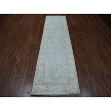 Load image into Gallery viewer, 2&#39;7&quot;x9&#39;9&quot; White Wash Peshawar Pure Wool Hand-Knotted Runner Oriental Rug FWR309852