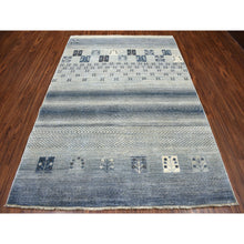 Load image into Gallery viewer, 5&#39;10&quot;x8&#39;6&quot; Blue Kashkuli Gabbeh Pictorial Pure Wool Hand-knotted Oriental Rug FWR309936