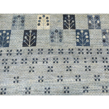 Load image into Gallery viewer, 5&#39;10&quot;x8&#39;6&quot; Blue Kashkuli Gabbeh Pictorial Pure Wool Hand-knotted Oriental Rug FWR309936