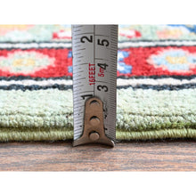 Load image into Gallery viewer, 8&#39;x9&#39;10&quot; Pistachio Green, Kazak with Geometric Medallions Design, Soft and Velvety Wool, Hand Knotted, Denser Weave, Vegetable Dyes, Oriental Rug FWR3102