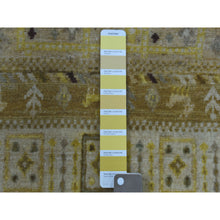 Load image into Gallery viewer, 2&#39;8&quot;x3&#39;9&quot; Yellow Pure Wool Kashkuli Gabbeh Pictorial Hand Knotted Oriental Rug FWR310938