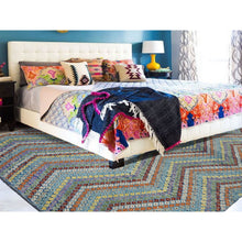 Load image into Gallery viewer, 10&#39;2&quot;x13&#39;4&quot; Colorful Afghan Kilim Pure Wool Hand Woven Oriental Rug FWR312540