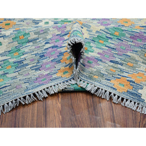 9'x12'2" Colorful Afghan Kilim Pure Wool Hand Woven Oriental Rug FWR313194
