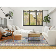 Load image into Gallery viewer, 8&#39;x10&#39; Misty Gray, Kazak with Tribal Medallions Design, Hand Knotted, Denser Weave, Soft and Vibrant Wool, Vegetable Dyes, Oriental Rug FWR3126