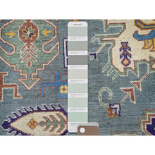 Load image into Gallery viewer, 8&#39;x10&#39; Misty Gray, Kazak with Tribal Medallions Design, Hand Knotted, Denser Weave, Soft and Vibrant Wool, Vegetable Dyes, Oriental Rug FWR3126