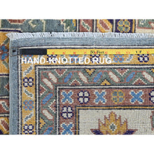 Load image into Gallery viewer, 8&#39;x10&#39; Misty Gray, Kazak with Tribal Medallions Design, Hand Knotted, Denser Weave, Soft and Vibrant Wool, Vegetable Dyes, Oriental Rug FWR3126