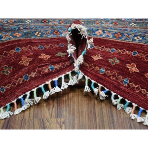 9'3"x12'1" Khorjin Design Red Super Kazak Pure Wool Hand Knotted Oriental Rug FWR313452