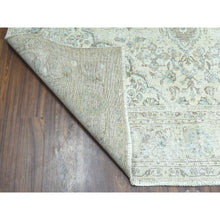 Load image into Gallery viewer, 6&#39;8&quot;x9&#39;6&quot;  Beige Vintage Persian Tabriz Worn Pile Hand Knotted Oriental Rug FWR313626