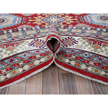 Load image into Gallery viewer, 8&#39;2&quot;x9&#39;8&quot; Angels Red, Kazak With Geometric Medallions Design, Soft And Velvety Wool, Hand Knotted, Denser Weave, Vegetable Dyes, Oriental Rug FWR3132