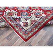 Load image into Gallery viewer, 8&#39;2&quot;x9&#39;8&quot; Angels Red, Kazak With Geometric Medallions Design, Soft And Velvety Wool, Hand Knotted, Denser Weave, Vegetable Dyes, Oriental Rug FWR3132