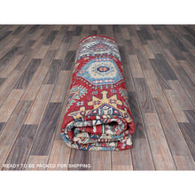 Load image into Gallery viewer, 8&#39;2&quot;x9&#39;8&quot; Angels Red, Kazak With Geometric Medallions Design, Soft And Velvety Wool, Hand Knotted, Denser Weave, Vegetable Dyes, Oriental Rug FWR3132
