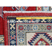 Load image into Gallery viewer, 8&#39;2&quot;x9&#39;9&quot; Crimson Red, Kazak with Geometric Medallions Design, Denser Weave, Soft and Velvety Wool, Hand Knotted, Vegetable Dyes, Oriental Rug FWR3138