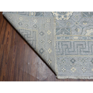 8'10"x11'8" White Wash Peshawar With Khotan Design Pure Wool Hand Knotted Oriental Rug FWR314634
