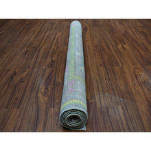 Load image into Gallery viewer, 5&#39;x6&#39;6&quot; Colorful Gray Fusion Kazak Pure Wool Geometric Design Hand Knotted Oriental Rug FWR314706