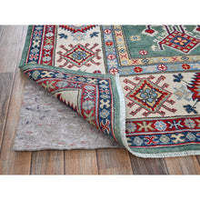 Load image into Gallery viewer, 8&#39;x9&#39;7&quot; Mint Green, Kazak With Geometric Pattern, Hand Knotted, Denser Weave, Soft And Velvety Wool, Vegetable Dyes, Oriental Rug FWR3144
