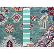 Load image into Gallery viewer, 8&#39;x9&#39;7&quot; Mint Green, Kazak With Geometric Pattern, Hand Knotted, Denser Weave, Soft And Velvety Wool, Vegetable Dyes, Oriental Rug FWR3144
