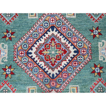 Load image into Gallery viewer, 8&#39;x9&#39;7&quot; Mint Green, Kazak With Geometric Pattern, Hand Knotted, Denser Weave, Soft And Velvety Wool, Vegetable Dyes, Oriental Rug FWR3144