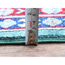 Load image into Gallery viewer, 8&#39;x9&#39;7&quot; Mint Green, Kazak With Geometric Pattern, Hand Knotted, Denser Weave, Soft And Velvety Wool, Vegetable Dyes, Oriental Rug FWR3144