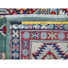 Load image into Gallery viewer, 8&#39;x9&#39;7&quot; Mint Green, Kazak With Geometric Pattern, Hand Knotted, Denser Weave, Soft And Velvety Wool, Vegetable Dyes, Oriental Rug FWR3144