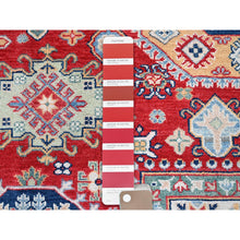 Load image into Gallery viewer, 9&#39;1&quot;x11&#39;9&quot; Crimson Red, Kazak With Geometric Medallions Design, Denser Weave, Hand Knotted, Soft And Velvety Wool, Vegetable Dyes, Oriental Rug FWR3156