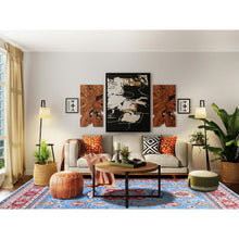 Load image into Gallery viewer, 8&#39;10&quot;x11&#39;8&quot; Carolina Blue, Kazak with Geometric Medallions Design, Hand Knotted, Soft and Shiny Wool, Denser Weave, Vegetable Dyes, Oriental Rug FWR3162