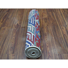 Load image into Gallery viewer, 2&#39;4&quot;x9&#39;1&quot; Khorjin Design Runner Blue Super Kazak Tribal Pure Wool Hand Knotted Oriental Rug FWR317034