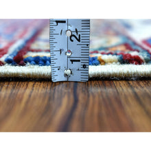 Load image into Gallery viewer, 2&#39;4&quot;x9&#39;1&quot; Khorjin Design Runner Blue Super Kazak Tribal Pure Wool Hand Knotted Oriental Rug FWR317034