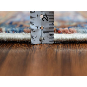 2'7"x9' Ivory Khorjin Design Runner Super Kazak Geometric Hand Knotted Pure Wool Oriental Rug FWR317178