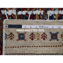 Load image into Gallery viewer, 2&#39;7&quot;x9&#39; Ivory Khorjin Design Runner Super Kazak Geometric Hand Knotted Pure Wool Oriental Rug FWR317178