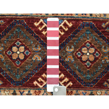 Load image into Gallery viewer, 2&#39;9&quot;x9&#39; Ivory Khorjin Design Runner Super Kazak Geometric Hand Knotted Pure Wool Oriental Rug FWR317190
