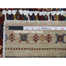 Load image into Gallery viewer, 2&#39;9&quot;x9&#39; Ivory Khorjin Design Runner Super Kazak Geometric Hand Knotted Pure Wool Oriental Rug FWR317190