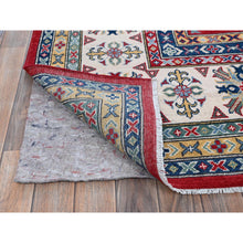 Load image into Gallery viewer, 9&#39;9&quot;x14&#39; Berry Red, Kazak with Tribal Medallions Design, Hand Knotted, Soft and Vibrant Wool, Denser Weave, Vegetable Dyes, Oriental Rug FWR3174