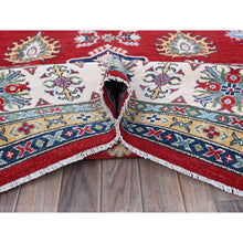 Load image into Gallery viewer, 9&#39;9&quot;x14&#39; Berry Red, Kazak with Tribal Medallions Design, Hand Knotted, Soft and Vibrant Wool, Denser Weave, Vegetable Dyes, Oriental Rug FWR3174