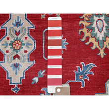 Load image into Gallery viewer, 9&#39;9&quot;x14&#39; Berry Red, Kazak with Tribal Medallions Design, Hand Knotted, Soft and Vibrant Wool, Denser Weave, Vegetable Dyes, Oriental Rug FWR3174