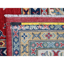 Load image into Gallery viewer, 9&#39;9&quot;x14&#39; Berry Red, Kazak with Tribal Medallions Design, Hand Knotted, Soft and Vibrant Wool, Denser Weave, Vegetable Dyes, Oriental Rug FWR3174