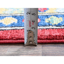 Load image into Gallery viewer, 7&#39;10&quot;x10&#39; Crimson Red, Kazak With Geometric Medallions Design, Hand Knotted, Soft And Shiny Wool, Denser Weave, Vegetable Dyes, Oriental Rug FWR3180