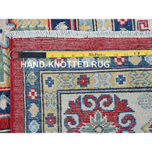 Load image into Gallery viewer, 7&#39;10&quot;x10&#39; Crimson Red, Kazak With Geometric Medallions Design, Hand Knotted, Soft And Shiny Wool, Denser Weave, Vegetable Dyes, Oriental Rug FWR3180