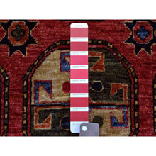 Load image into Gallery viewer, 4&#39;x10&#39;2&quot; Red Afghan Turkoman Ersari Wide Runner Tekke Design Hand Knotted Pure Wool Oriental Rug FWR318756