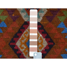 Load image into Gallery viewer, 3&#39;9&quot;x6&#39; Brown Hand Knotted Colorful Afghan Baluch Geometric Design Pure Wool Oriental Rug FWR318858