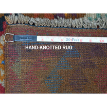 Load image into Gallery viewer, 3&#39;9&quot;x6&#39; Brown Hand Knotted Colorful Afghan Baluch Geometric Design Pure Wool Oriental Rug FWR318858